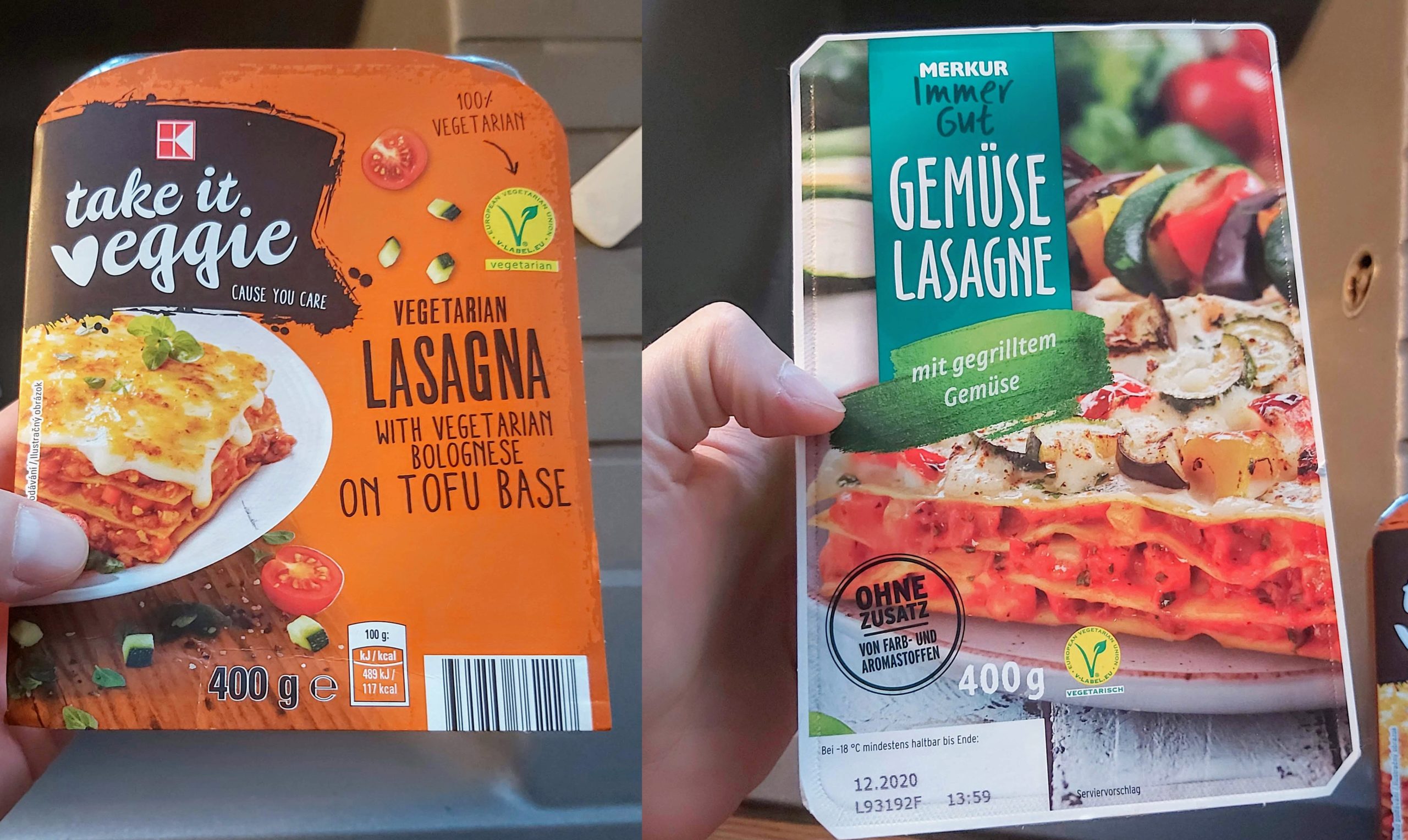 Vegetariánske lasagne - porovnanie dvoch polotovarových produktov -  